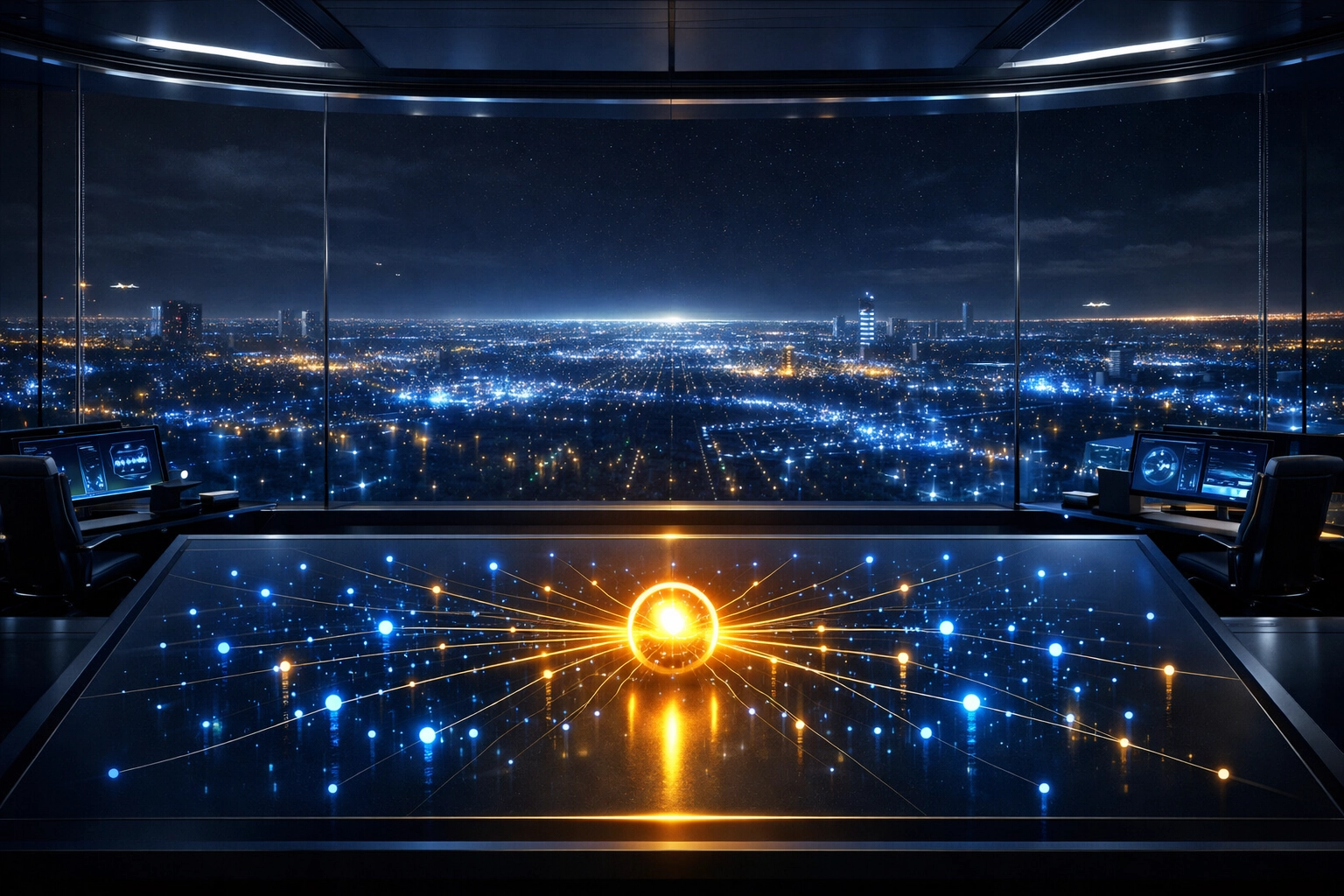 Holographic dashboard representing predictive analytics for proactive customer support.