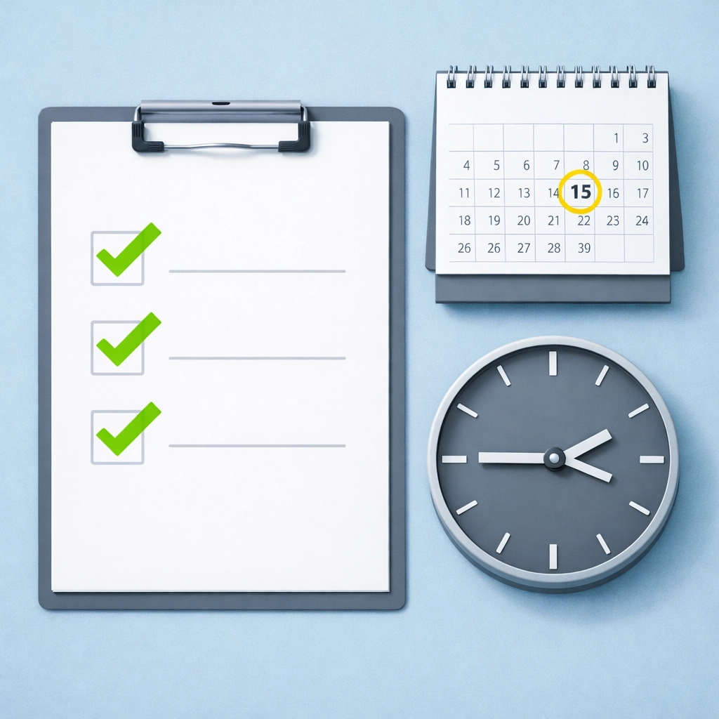 2026 tax checklist and calendar showing the April deadline for tax preparation New Haven.