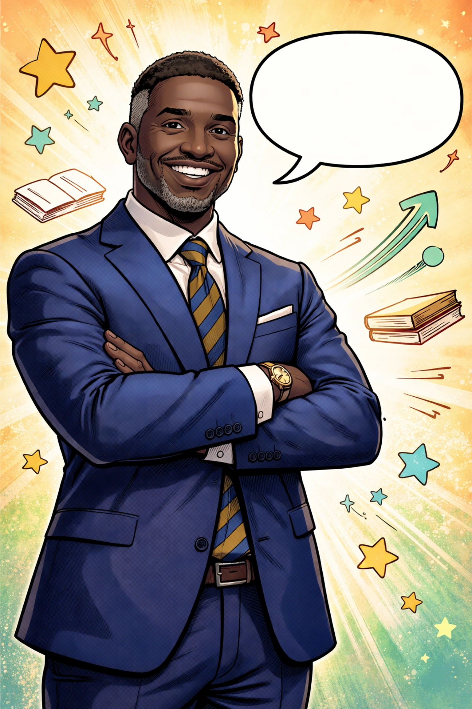 Professor Antonio CRC in a navy suit embodies magnanimity and leadership for CRC’s Word of the Day series.