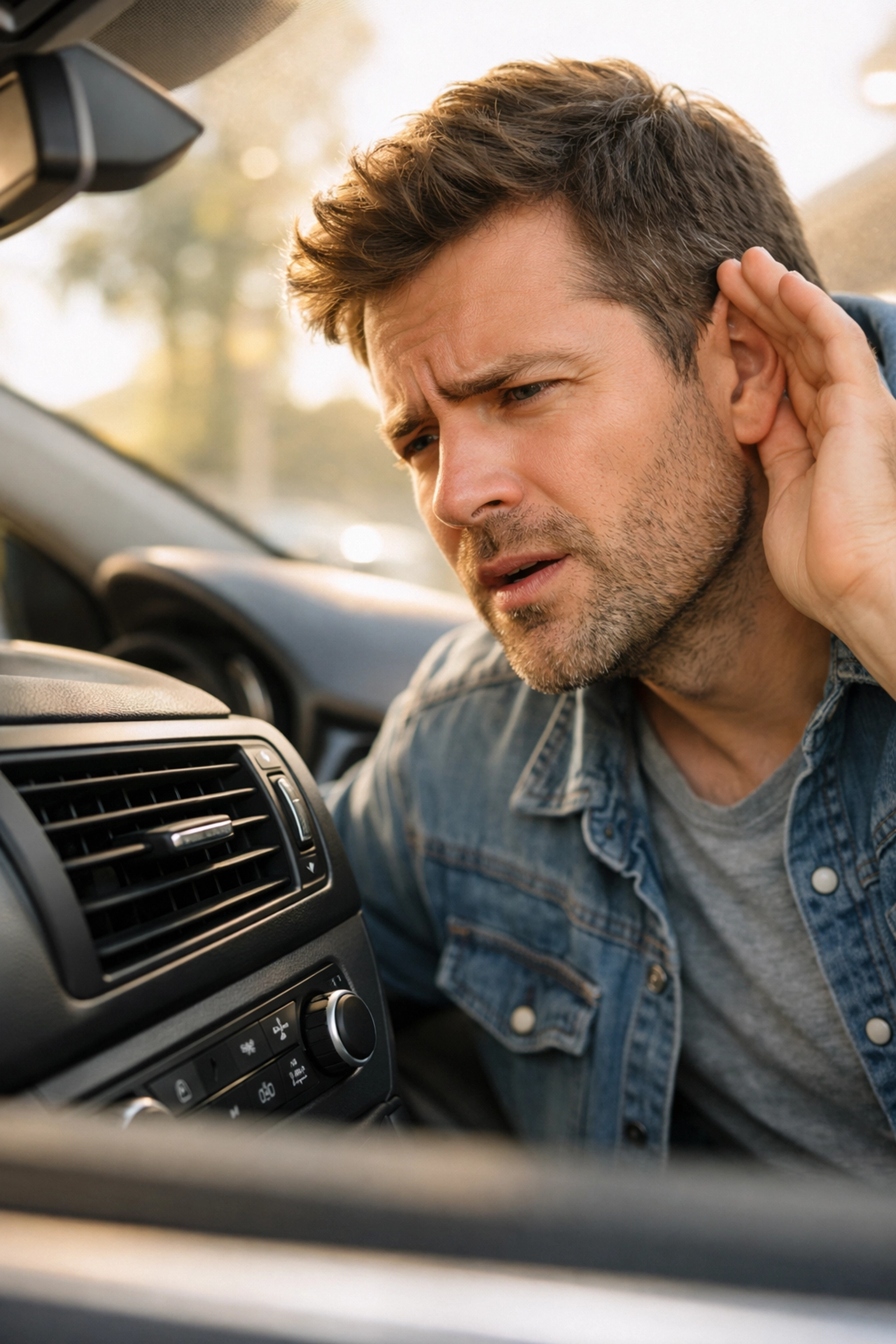 Driver in Lomita CA listening for strange noises from a car AC vent to identify early repair needs.