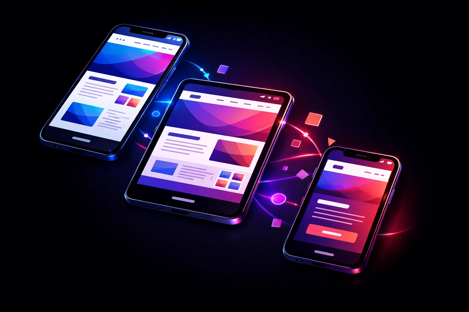 Responsive website design displayed across desktop, tablet, and mobile devices