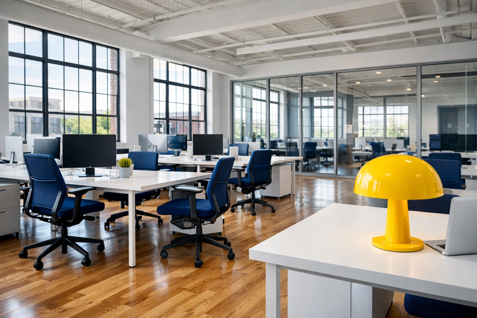 Spotless modern tech office in Maynard after professional commercial cleaning and deep cleaning services.