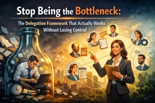 business-leader-delegating-team-bottlenecked-individual