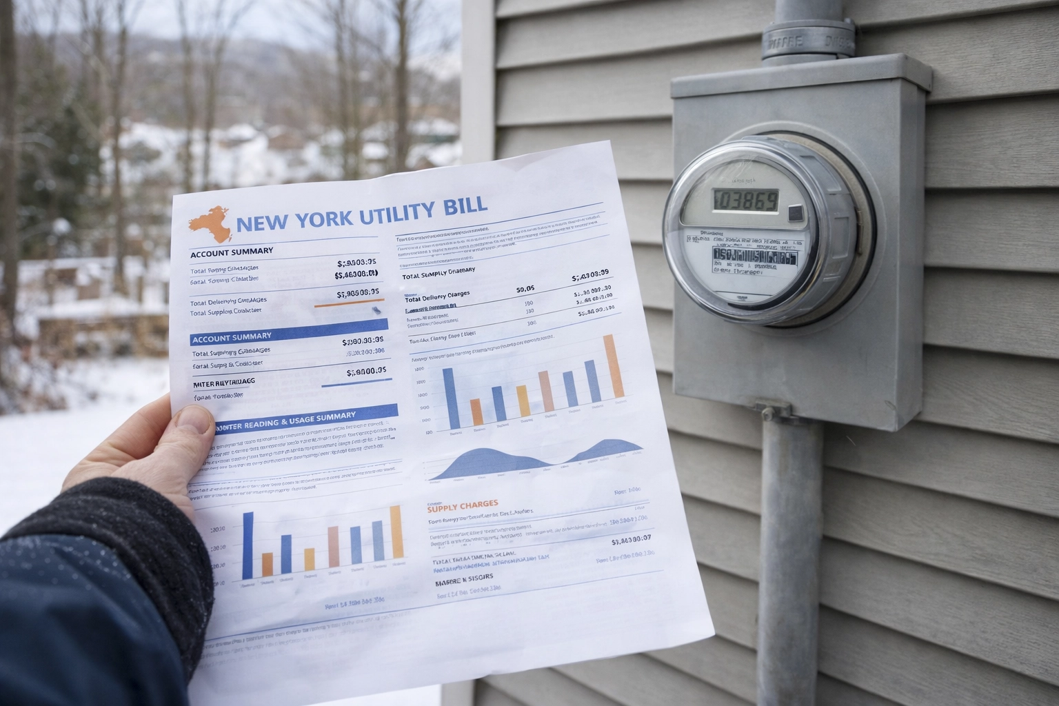 Home energy consumption monitoring display showing household appliance usage patterns