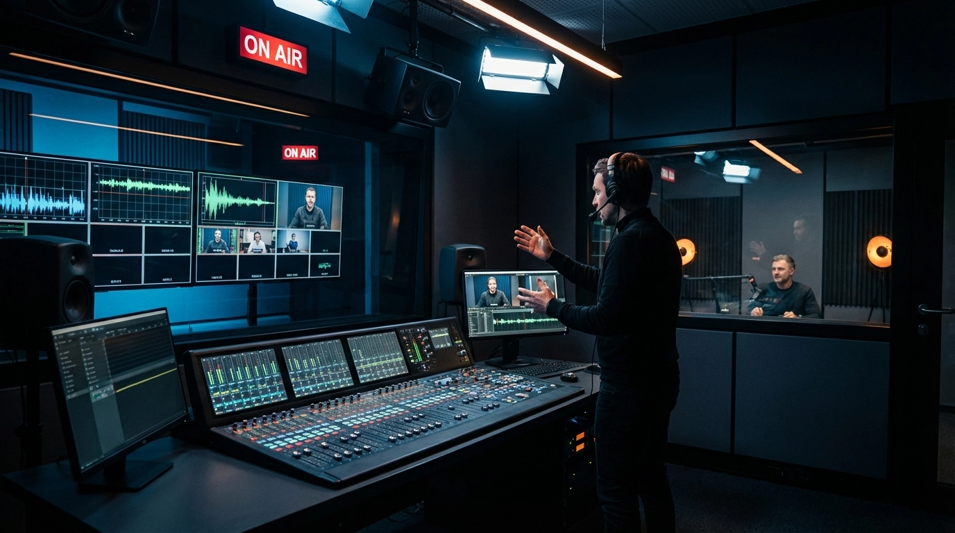 Modern TV/radio control room