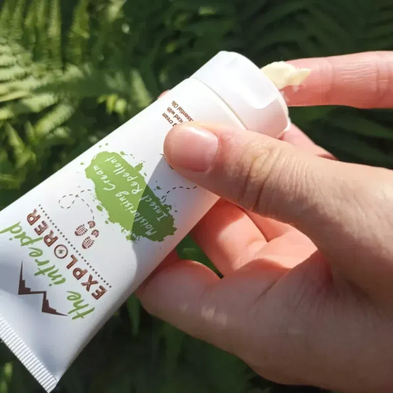 Dispensing The Intrepid Explorer Moisturising Cream Insect Repellent for controlled, waste-free application.