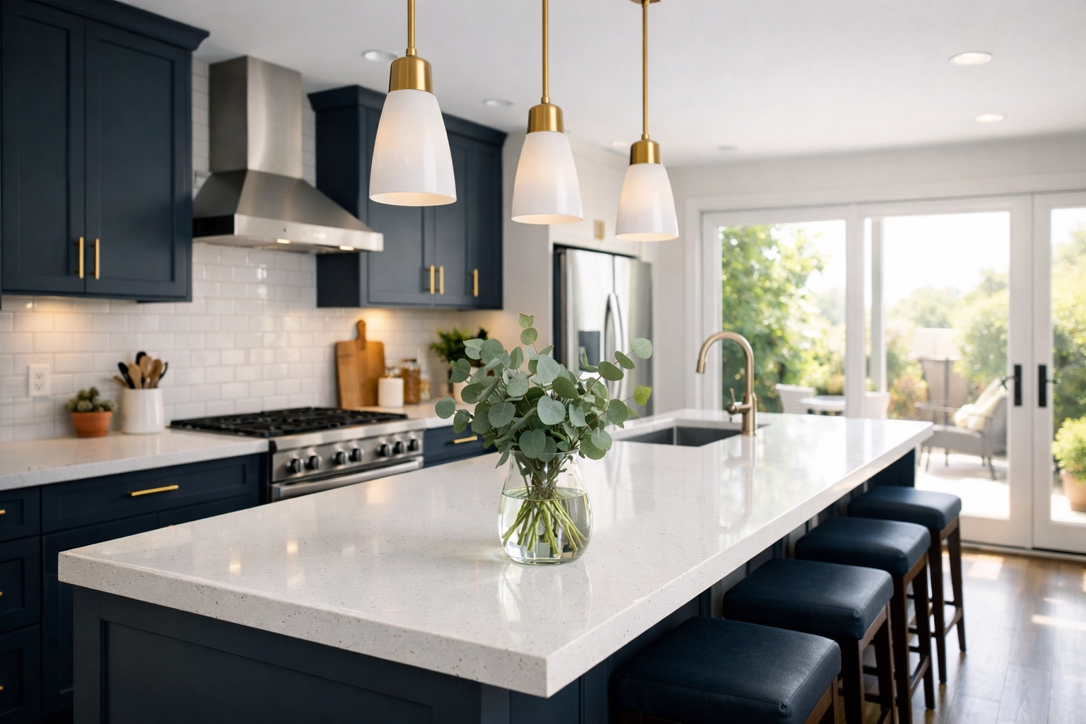 A modern Woking kitchen renovation made possible through expert remortgage advice and savings.