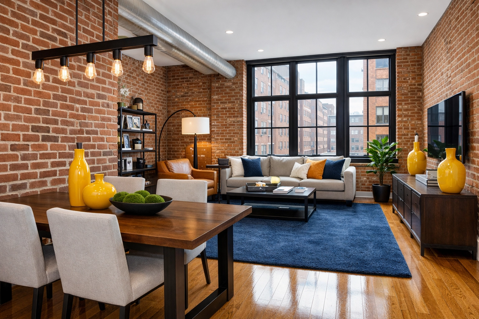 A clean Boston loft representing professional apartment cleaning Massachusetts for city residents.