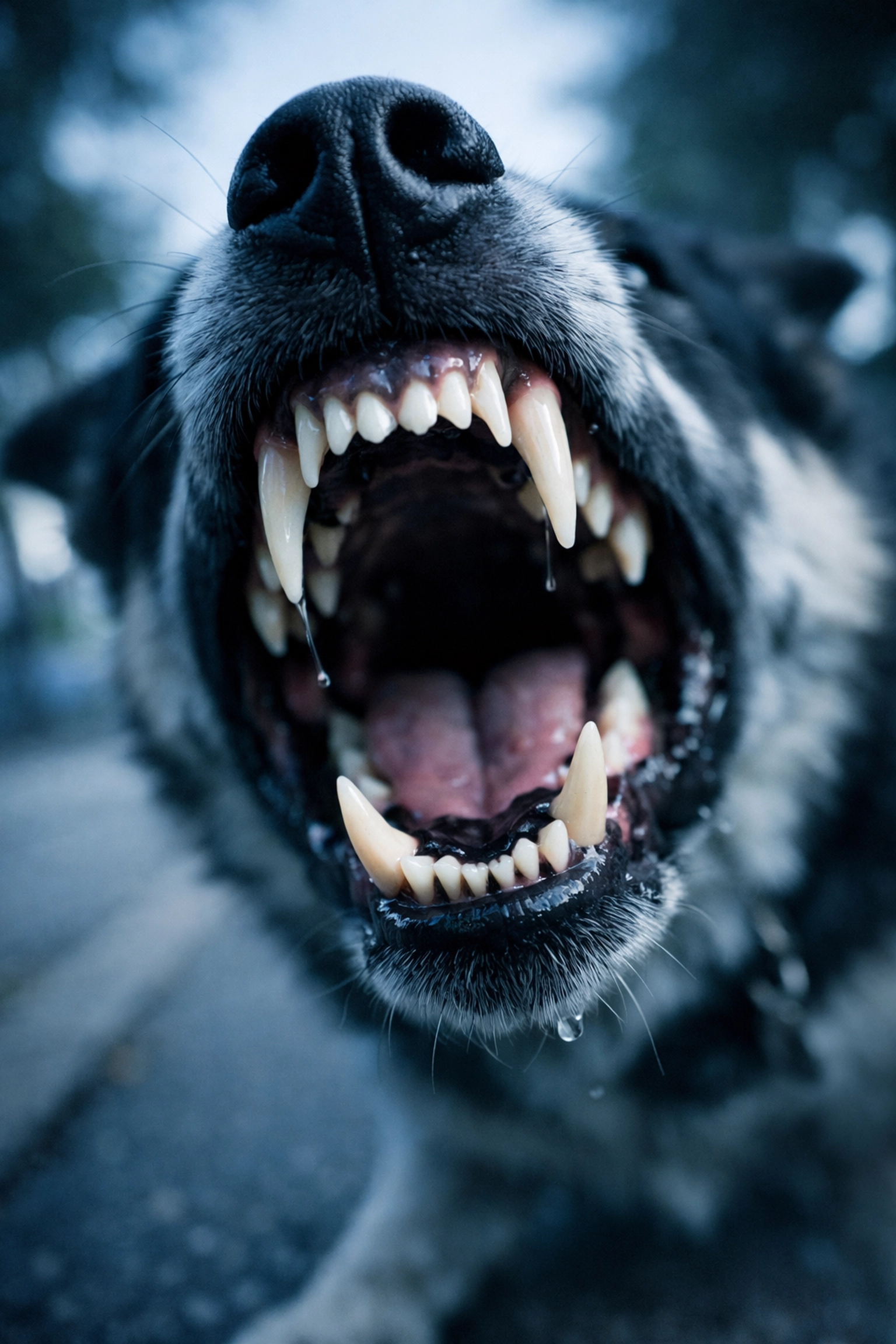 Aggressive dog showing teeth representing dog bite danger in Boston Massachusetts