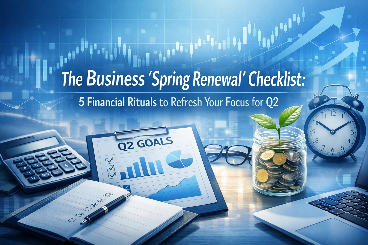 Spring renewal and business financial strategy concept