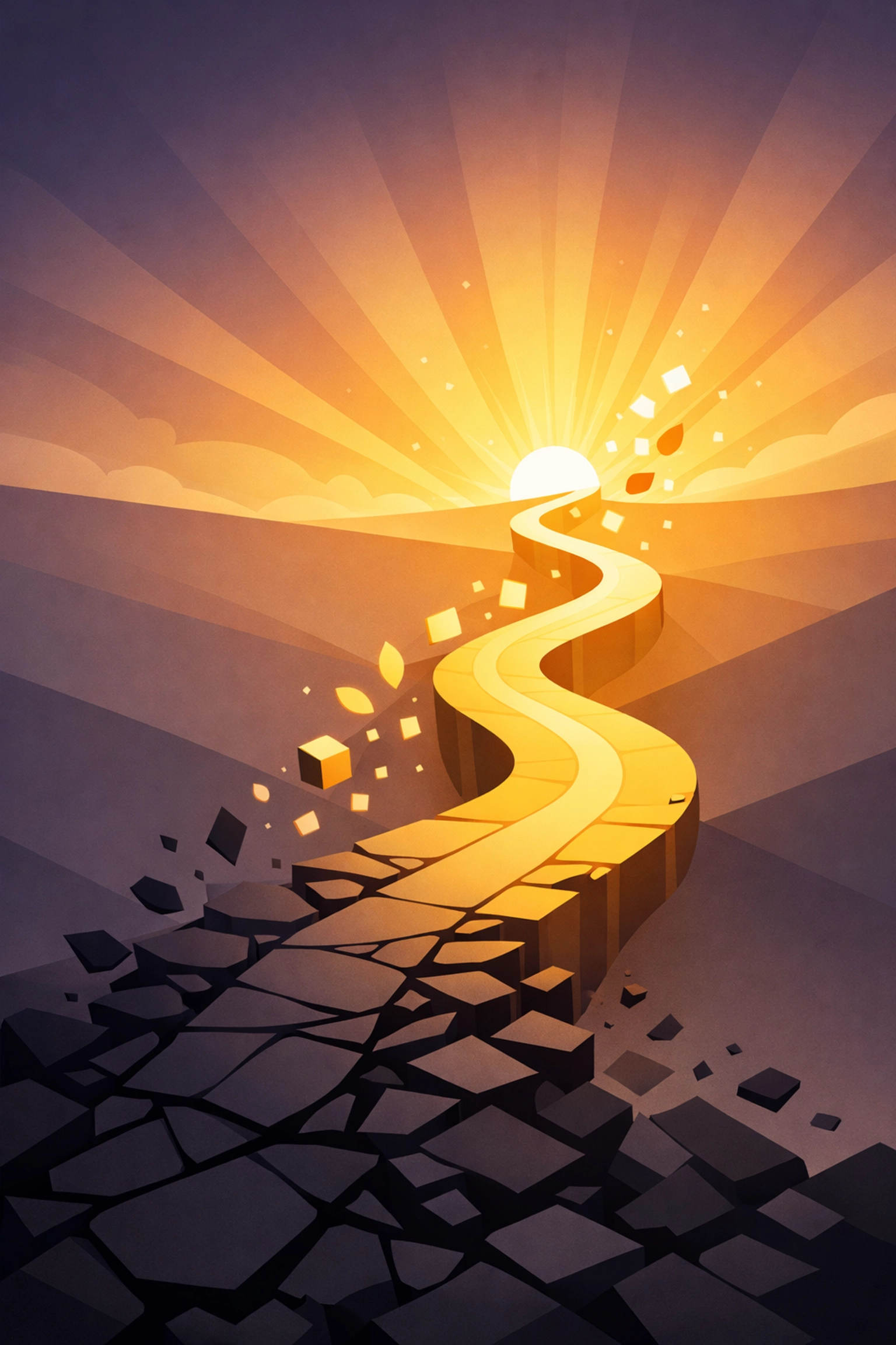 Transforming path from brokenness to wholeness illustrating faith healing journey