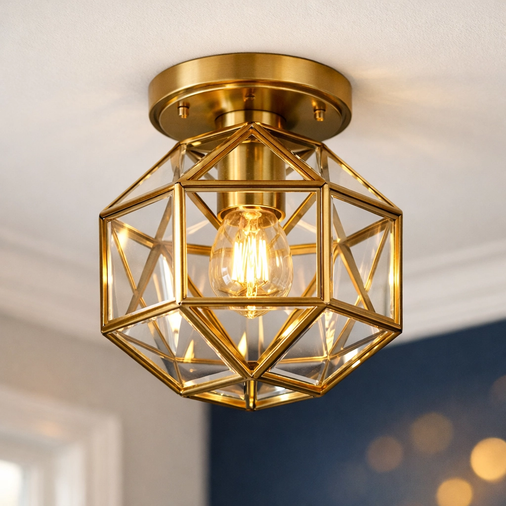 Detailed view of a dust-free glass light fixture, part of a thorough professional move-out cleaning service in Boston.