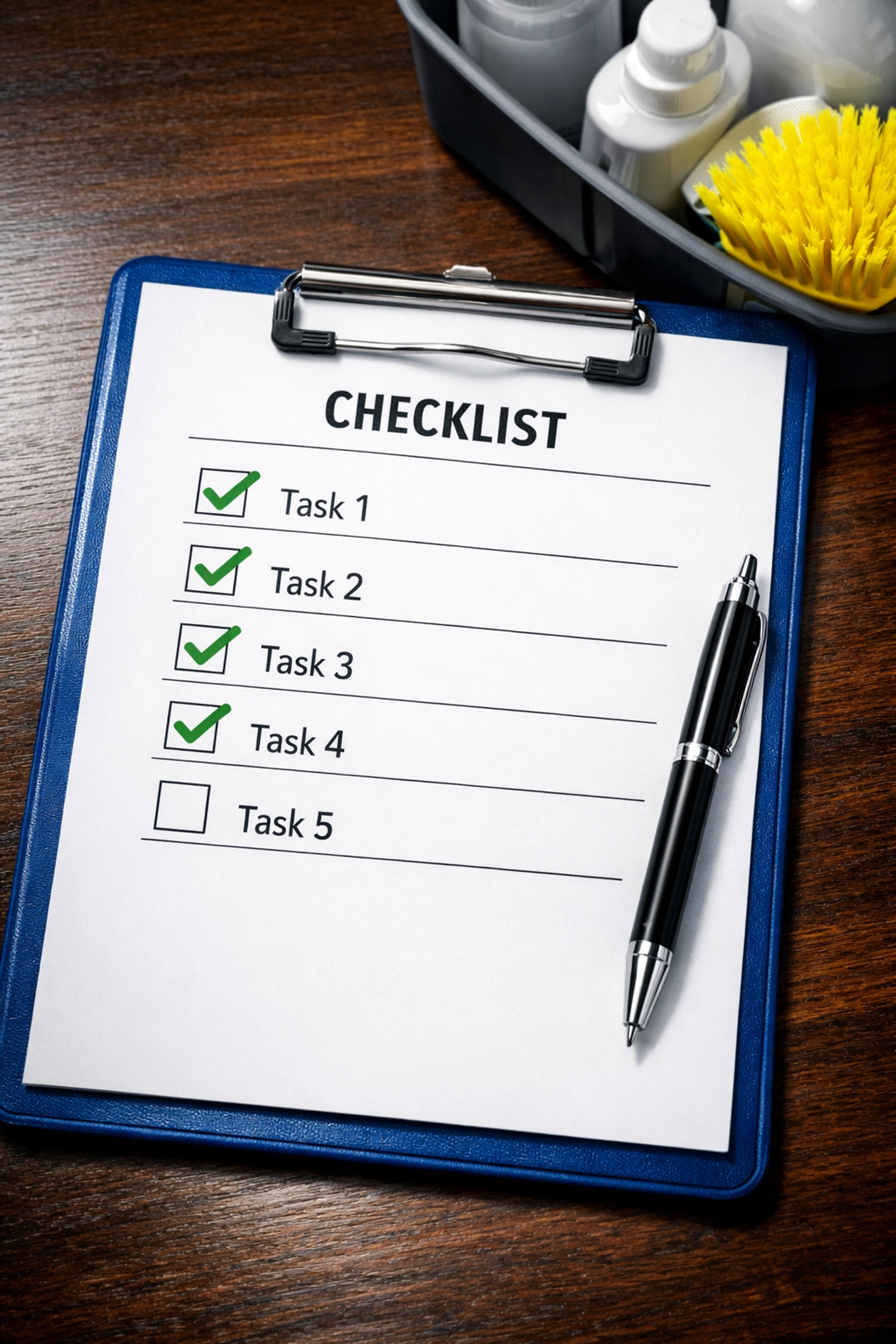 Detailed cleaning checklist ensuring transparency and quality for professional cleaning services near me.