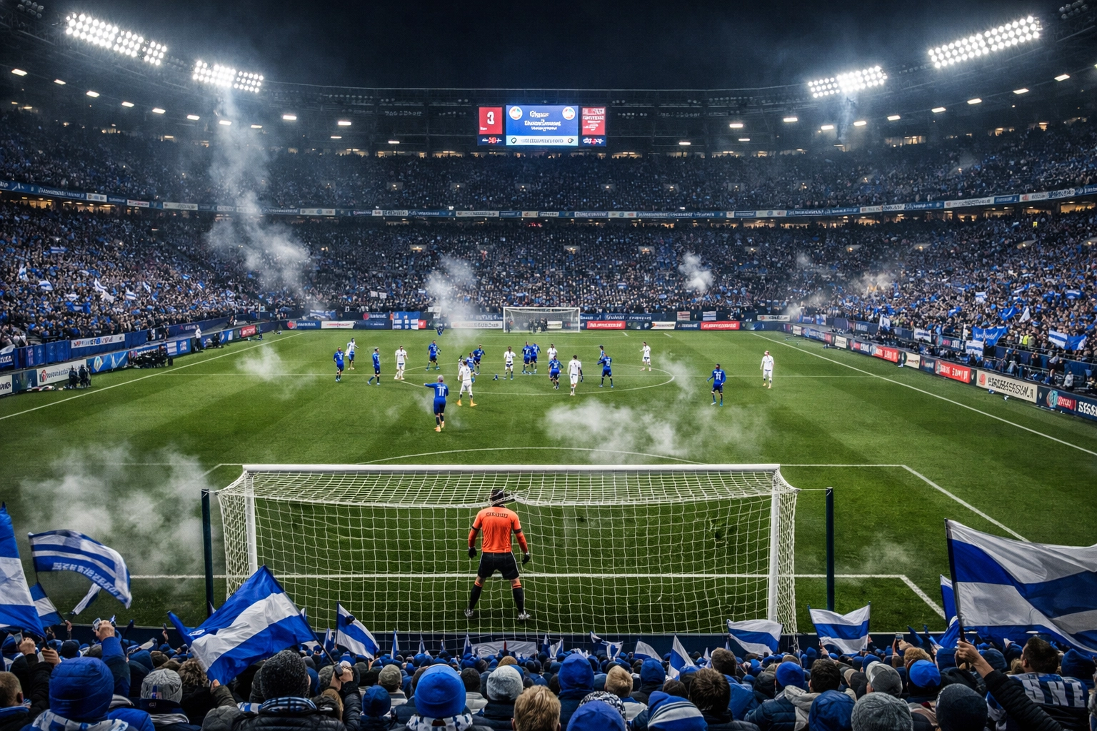 Volksparkstadion packed with fans during Hamburg vs Bayern München Bundesliga match