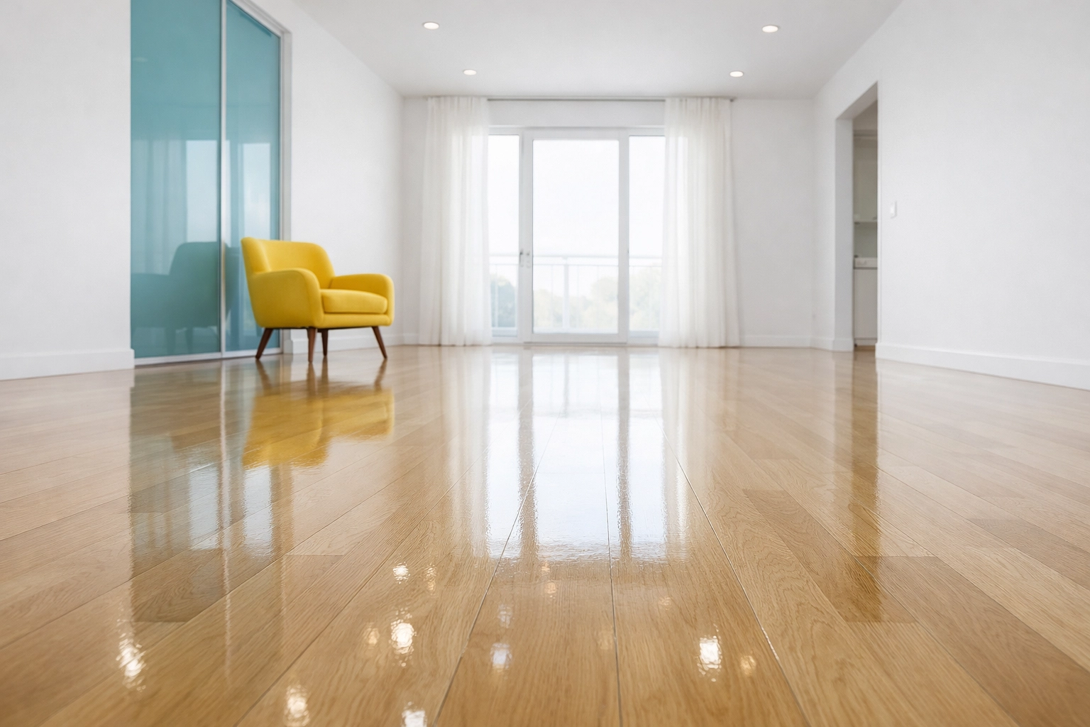 A spotless empty living room after professional move-in move-out cleaning in Lowell MA.