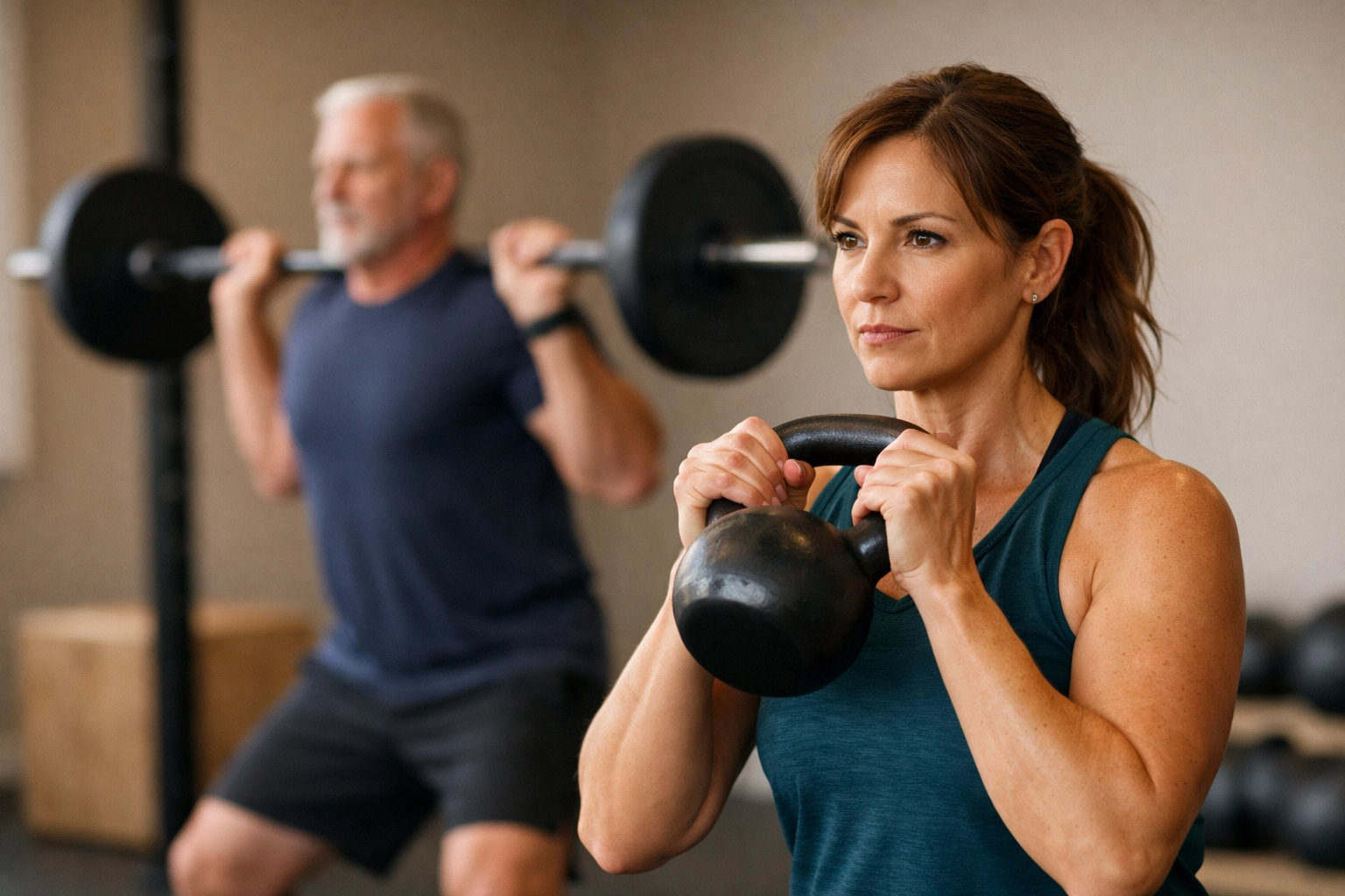 Members exercising in a private Bournemouth gym focusing on results without the distractions of a commercial gym.