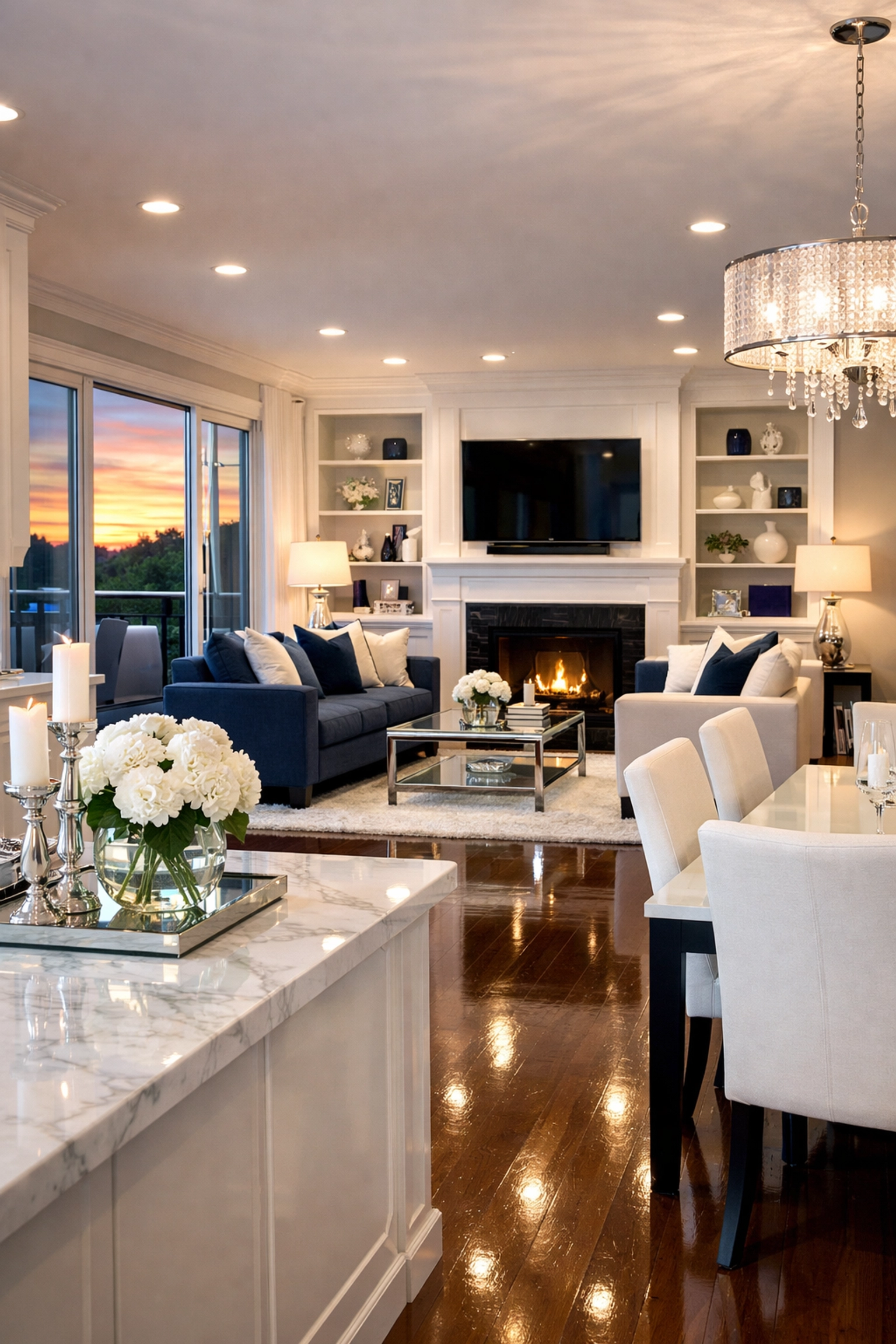 A pristine open-concept Leominster home interior after a professional residential cleaning service.