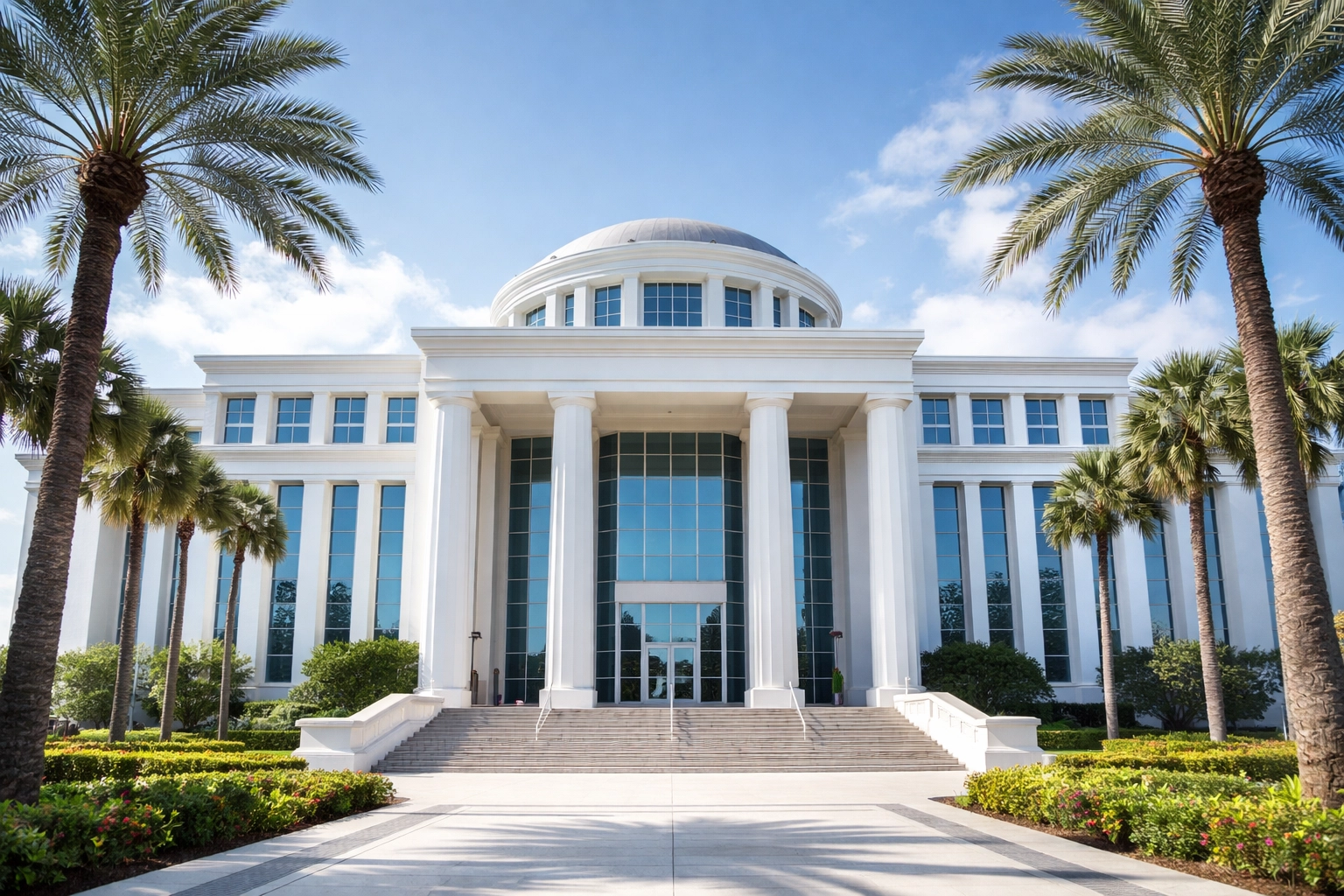 Florida courthouse exterior symbolizing legal process for selling a home during divorce