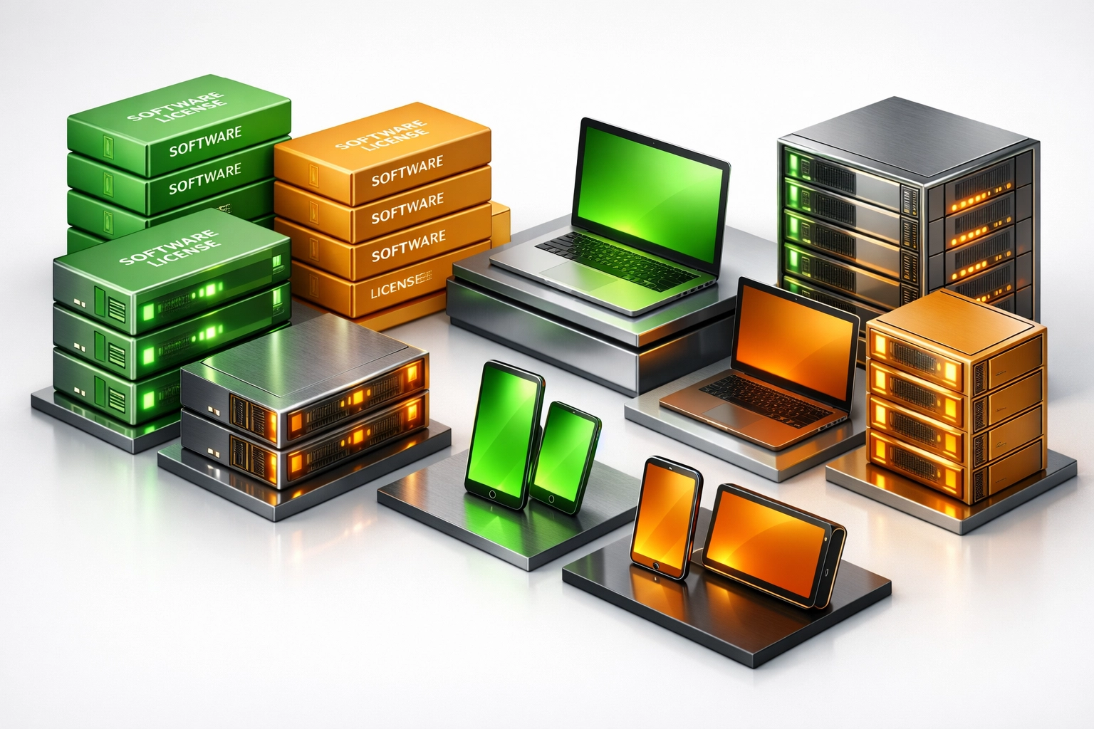 Software license and hardware asset inventory showing utilized and reclaimable IT resources for ITAM optimization
