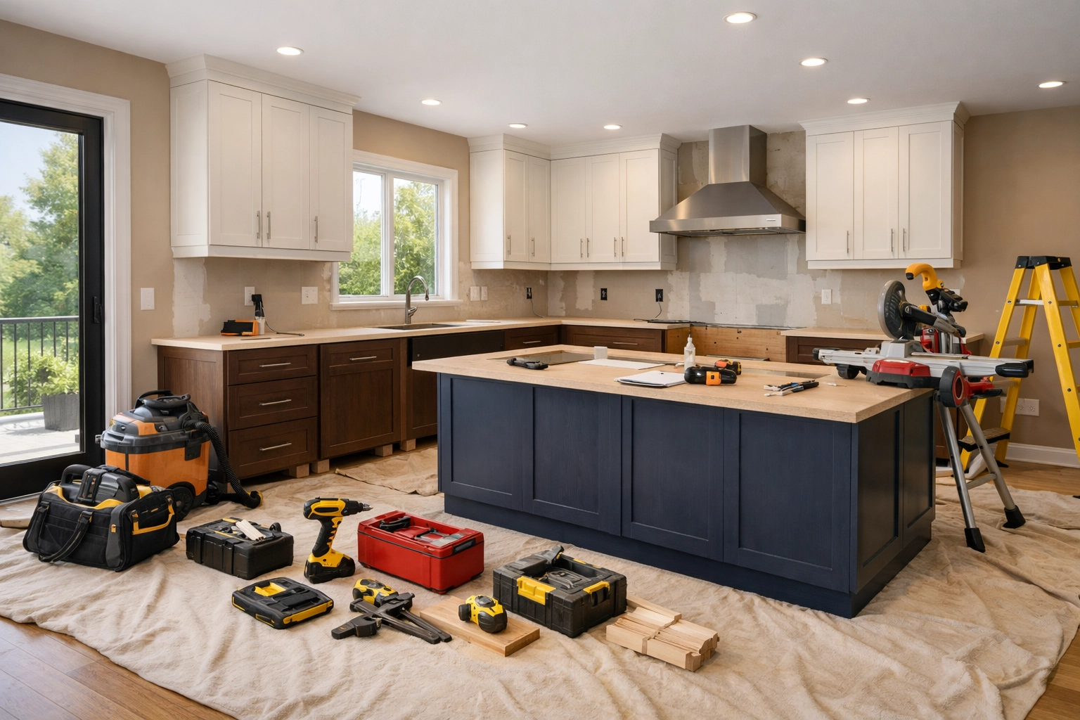 Professional kitchen remodeling in progress in Orlando home showing quality craftsmanship