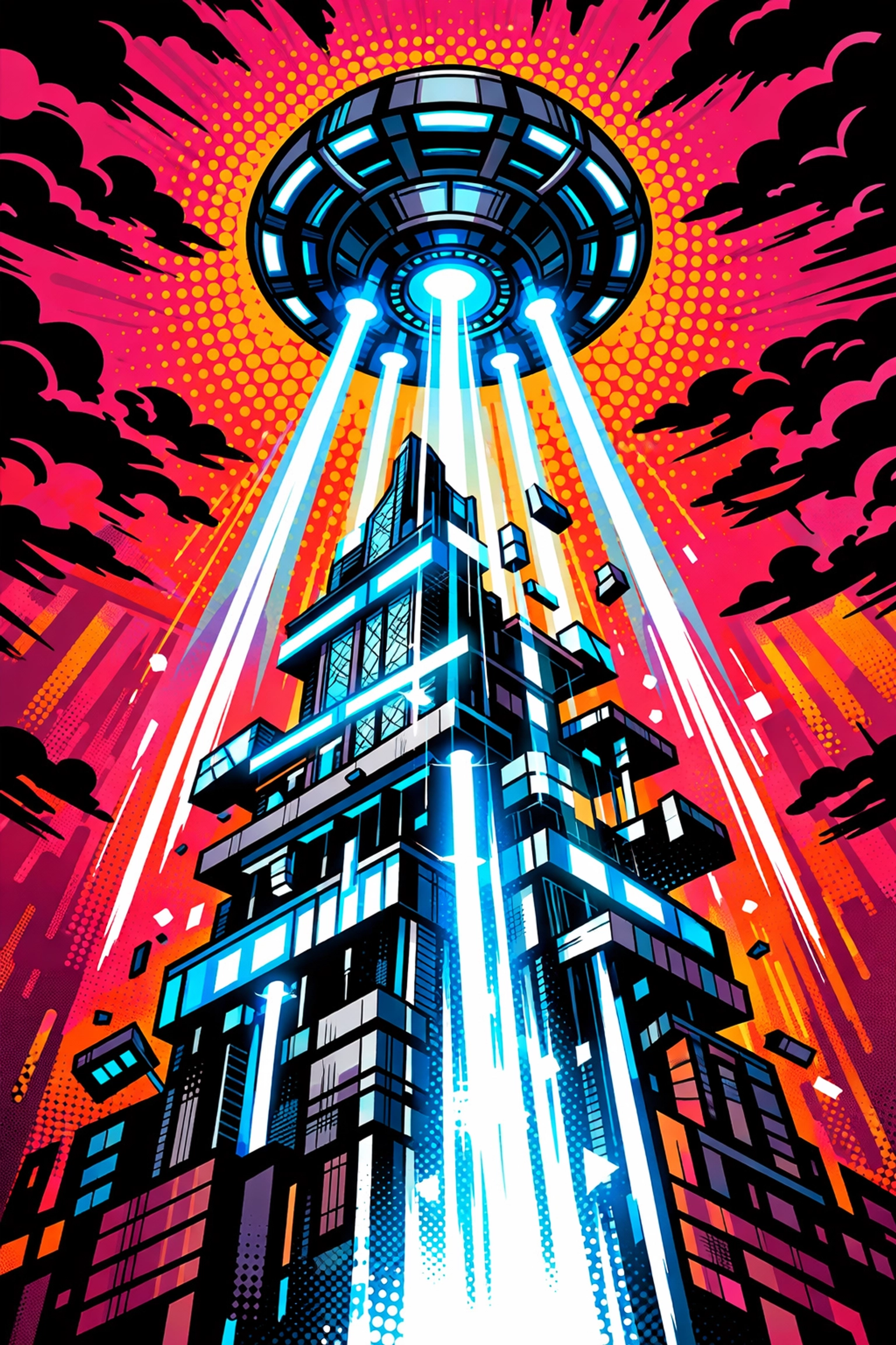 AI technology building a complex custom business application structure instantly.