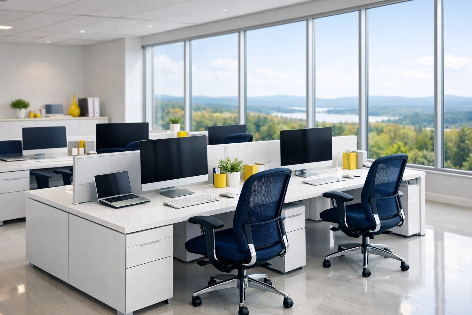 Clean modern office in Marlborough highlighting professional commercial cleaning and office cleaning services.