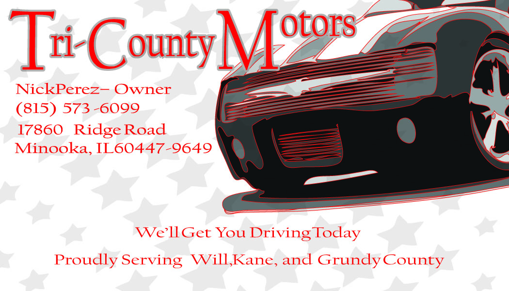 Tri-County Motors promotional card