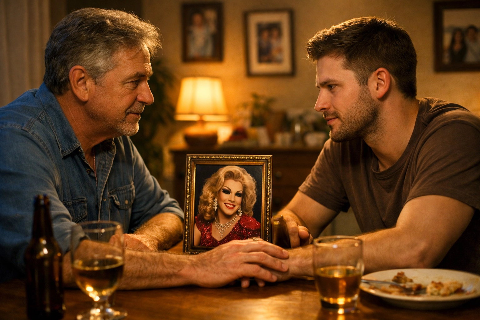 Father and son connecting over family acceptance and LGBTQ+ identity