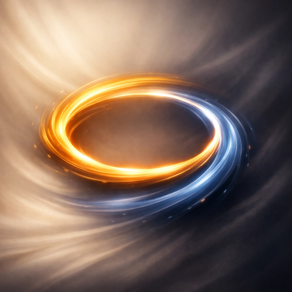 Intertwined light trails representing rhythmic customer connection and data driven retention strategies.