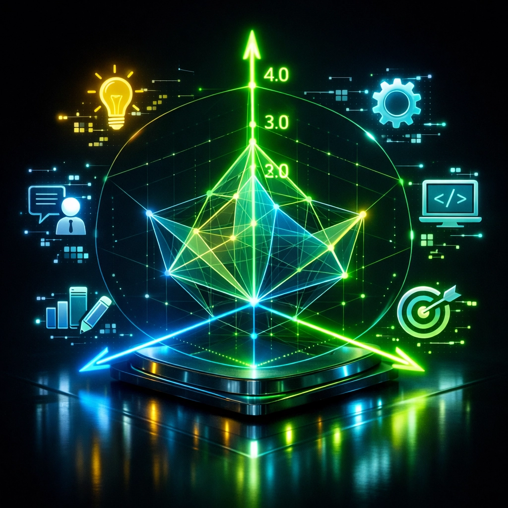 Digital visualization of a student Readiness Score mapping technical and creative career skills.