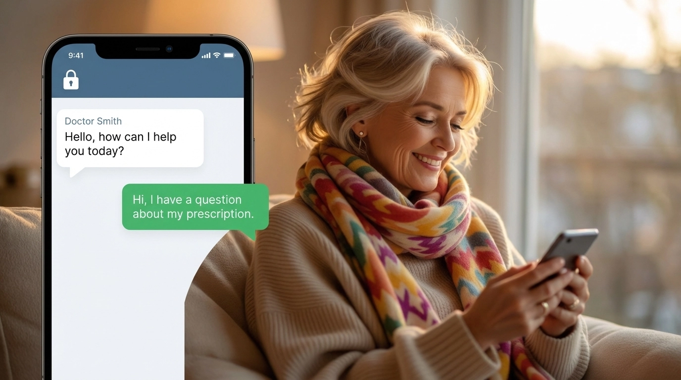 Text-based online doctor consultation on smartphone