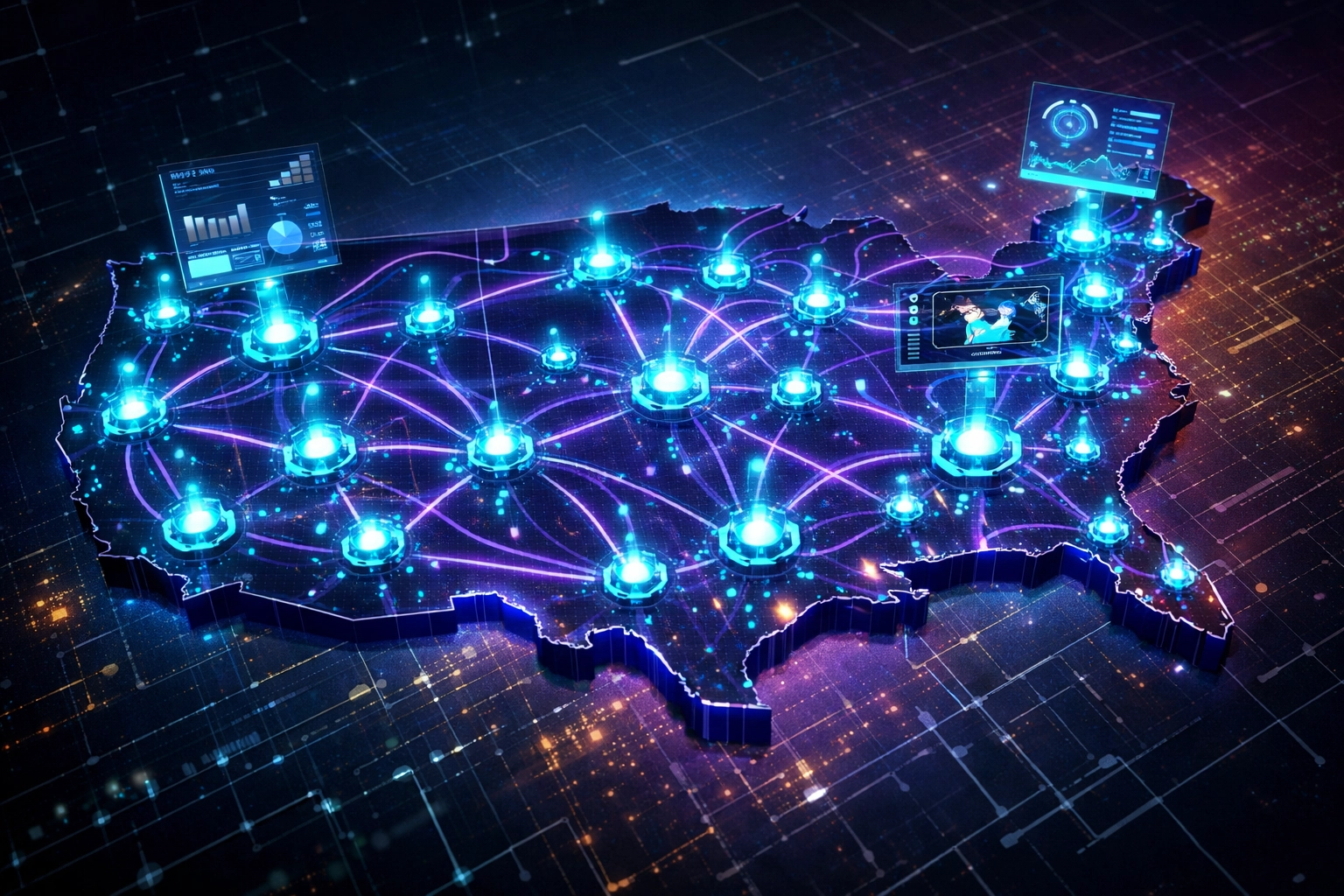 National network map of EsportsPod installations across high schools in the United States