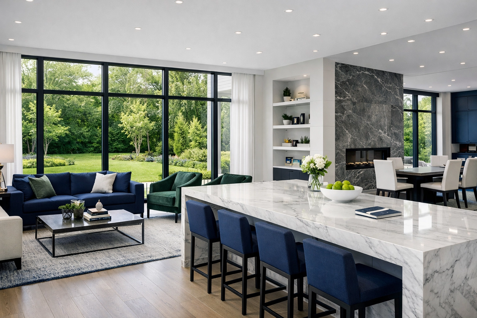 Modern open-concept living room in a Richmond Hill property, reflecting high-end interior design.