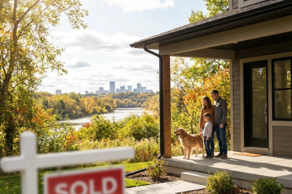 Happy Family Home Purchase A happy family with a dog stands on the porch of their newly purchased home, surrounded by trees with a view of the city skyline. A 'SOLD' sign in the front yard highlights a successful real estate transaction, showcasing Chris Harris - eXp Realty’s commitment to helping clients buy homes in scenic locations. Happy Family Home Purchase A happy family with a dog stands on the porch of their newly purchased home, surrounded by trees with a view of the city skyline. A 'SOLD' sign in the front yard highlights a successful real estate transaction, showcasing Chris Harris - eXp Realty’s commitment to helping clients buy homes in scenic locations.