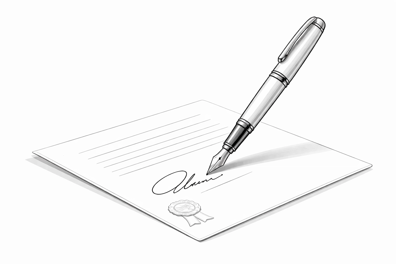 Fountain pen above official document representing N-426 military certification for U.S. naturalization