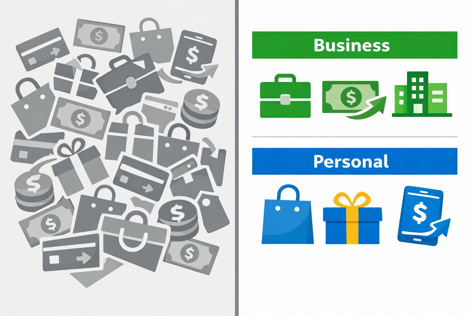 Organized business and personal transaction categories for accurate 1099-K reporting