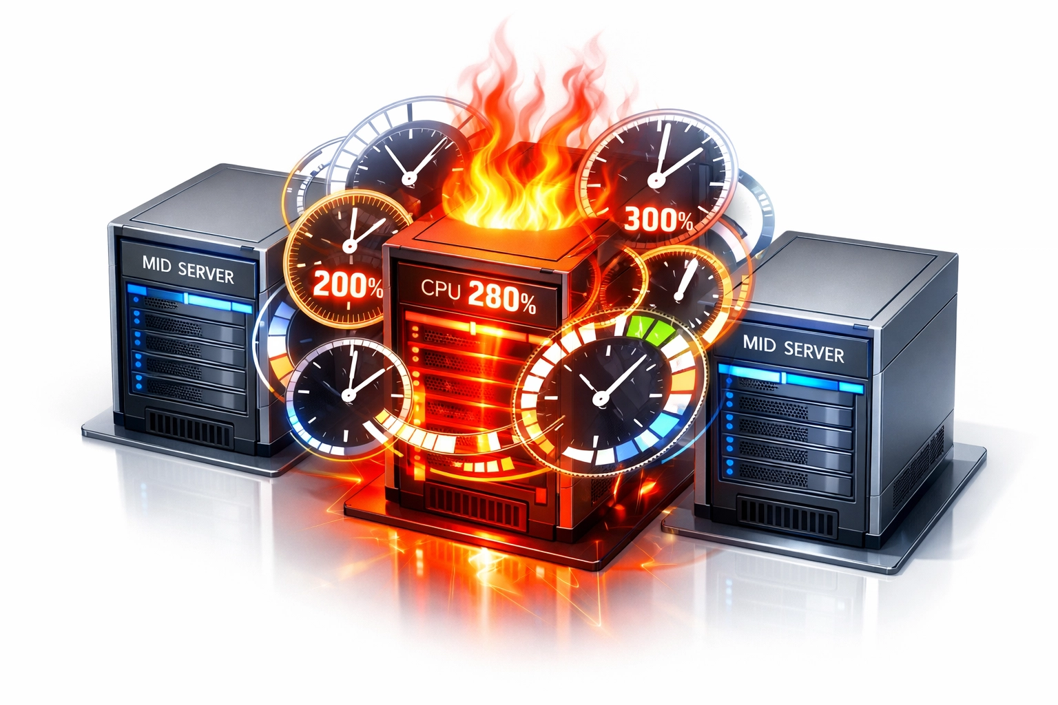 MID server overloading from overlapping ServiceNow discovery schedules causing performance issues
