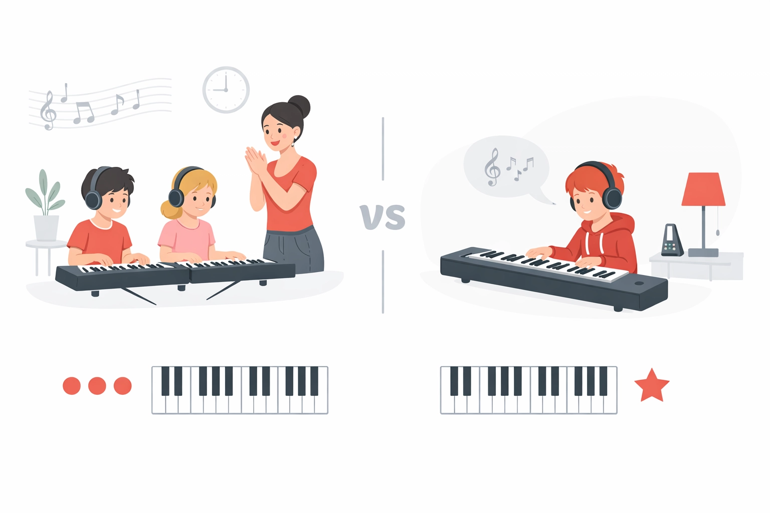 Group vs. Private Piano Lessons: Why Your Child Might Progress Faster in a Keyboard Club