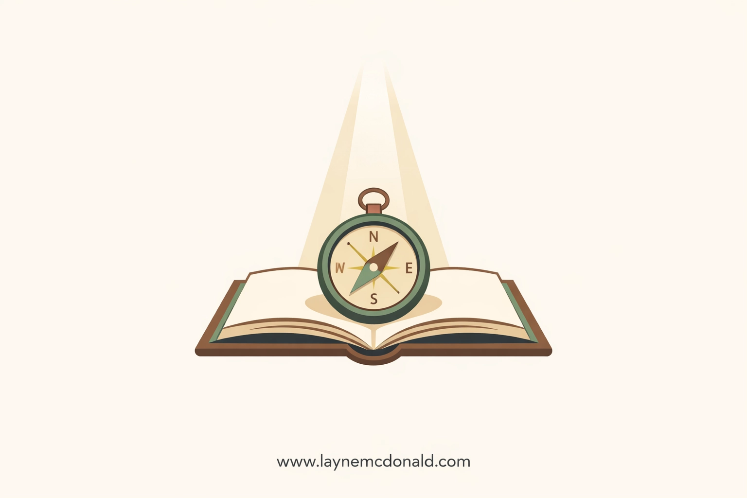 A compass resting on an open book under a light beam symbolizing spiritual guidance and faith.