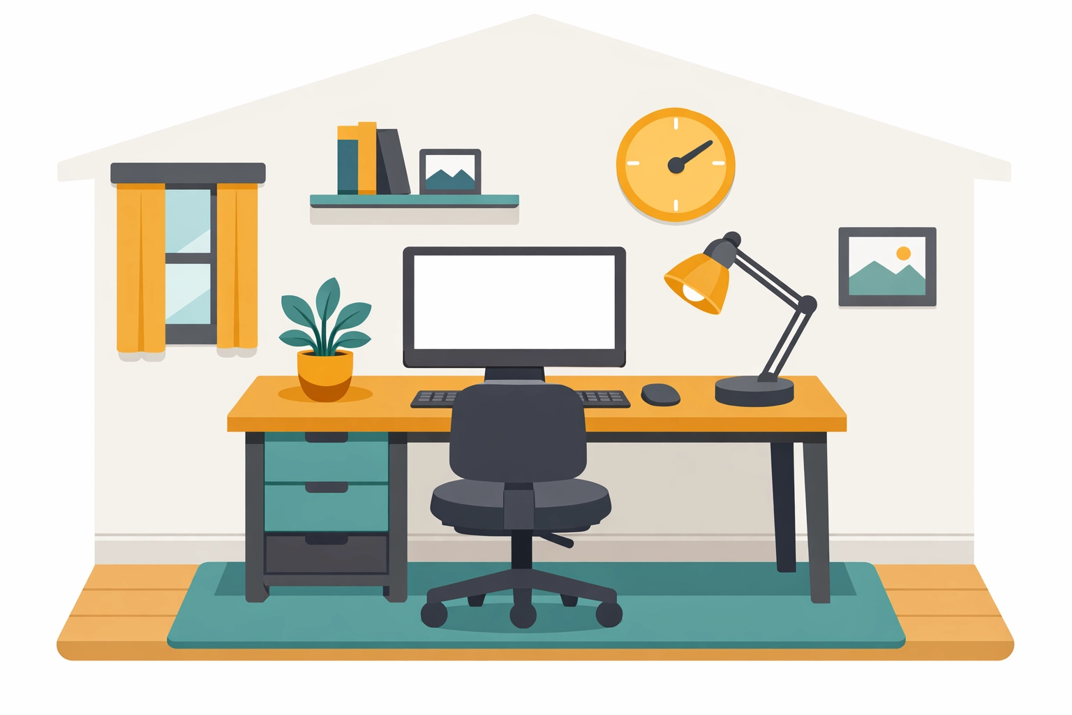 Home office workspace illustration highlighting eligibility for the home office tax deduction.