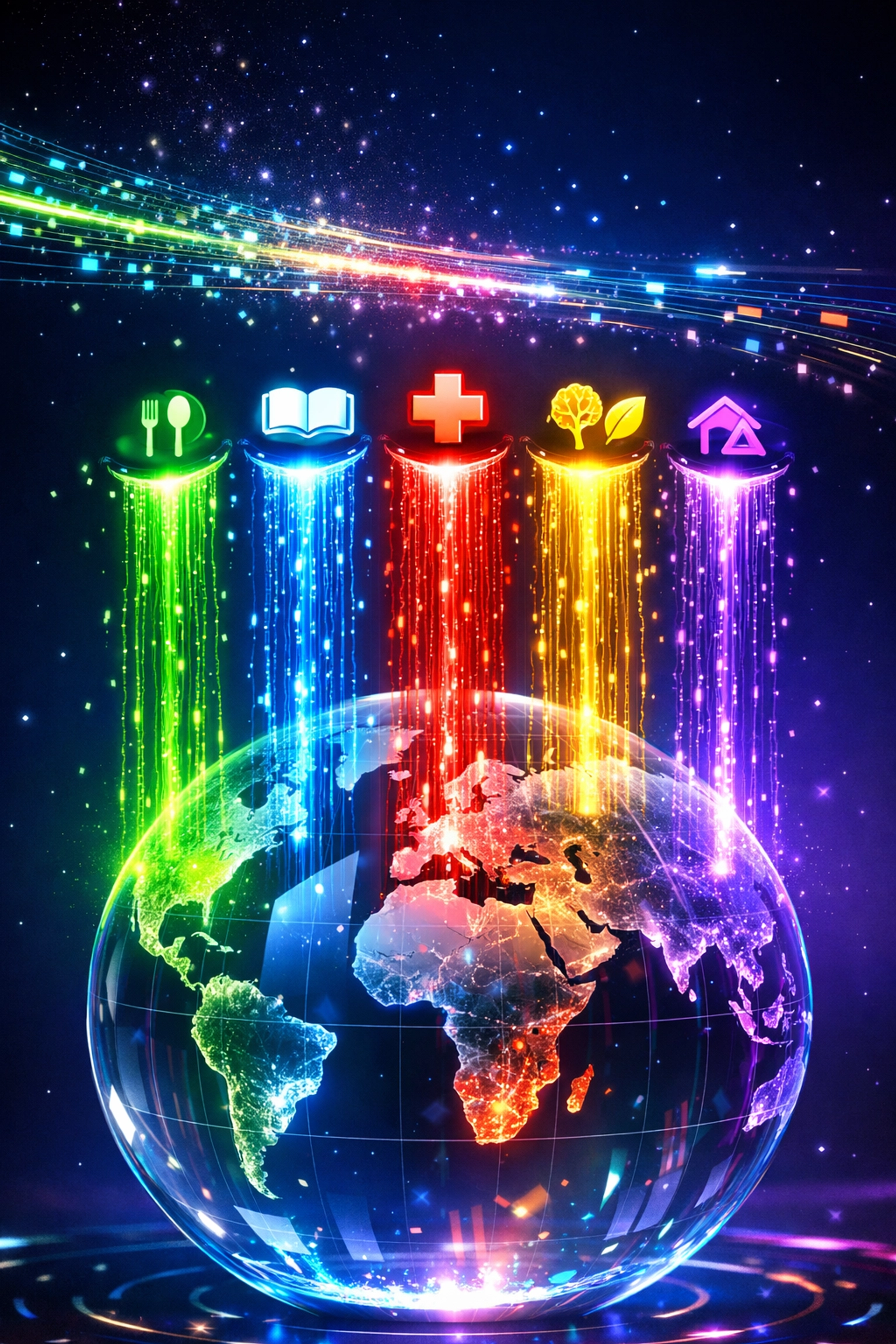 Larecoin automatic charity allocation system distributing 1.5% transaction fees to five global impact areas