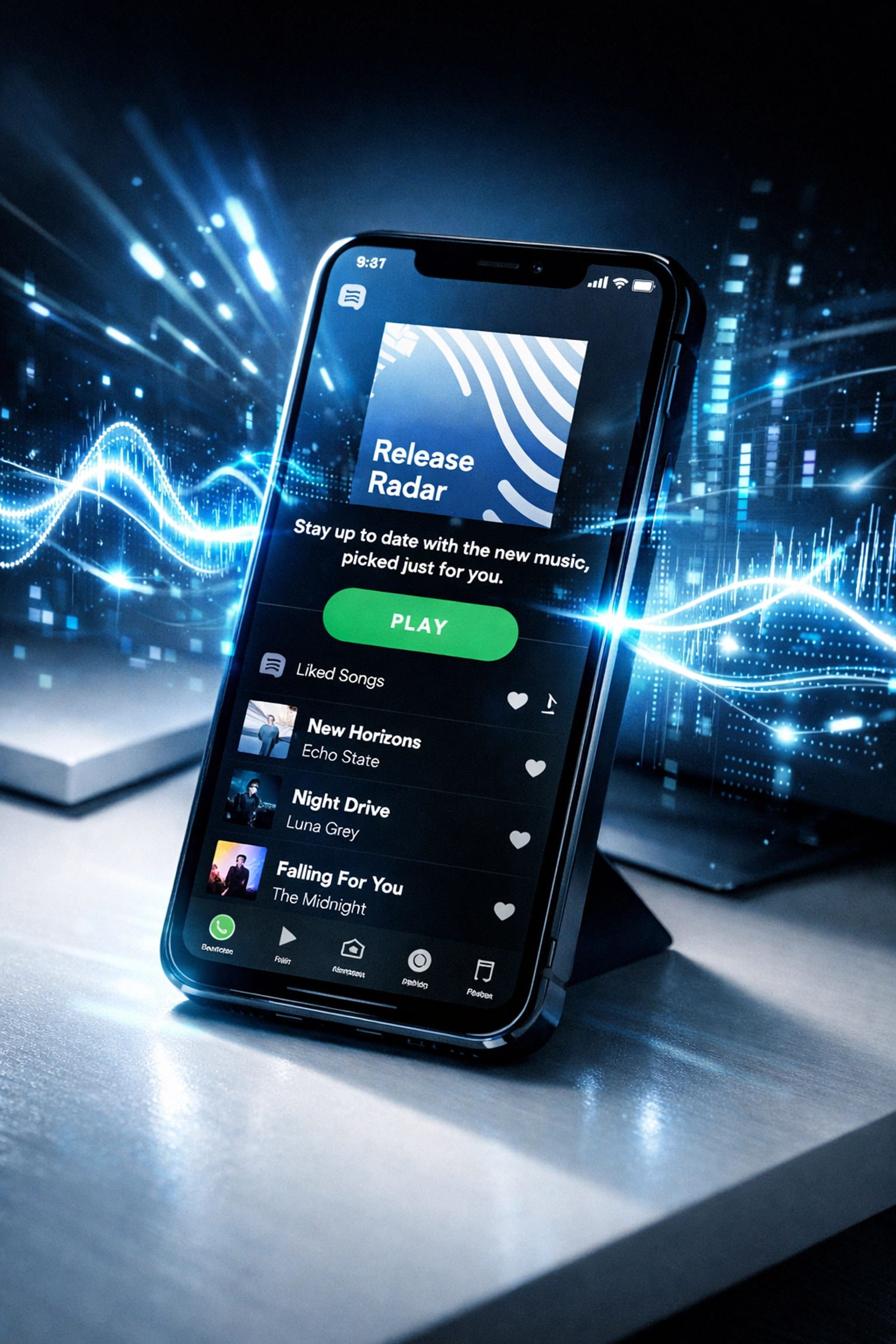 Spotify Release Radar playlist displayed on smartphone for new music discovery
