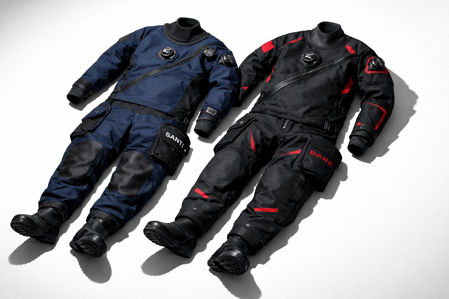 Santi E.Lite Plus und Bare X-Mission Evolution Trockentauchanzüge im Vergleich