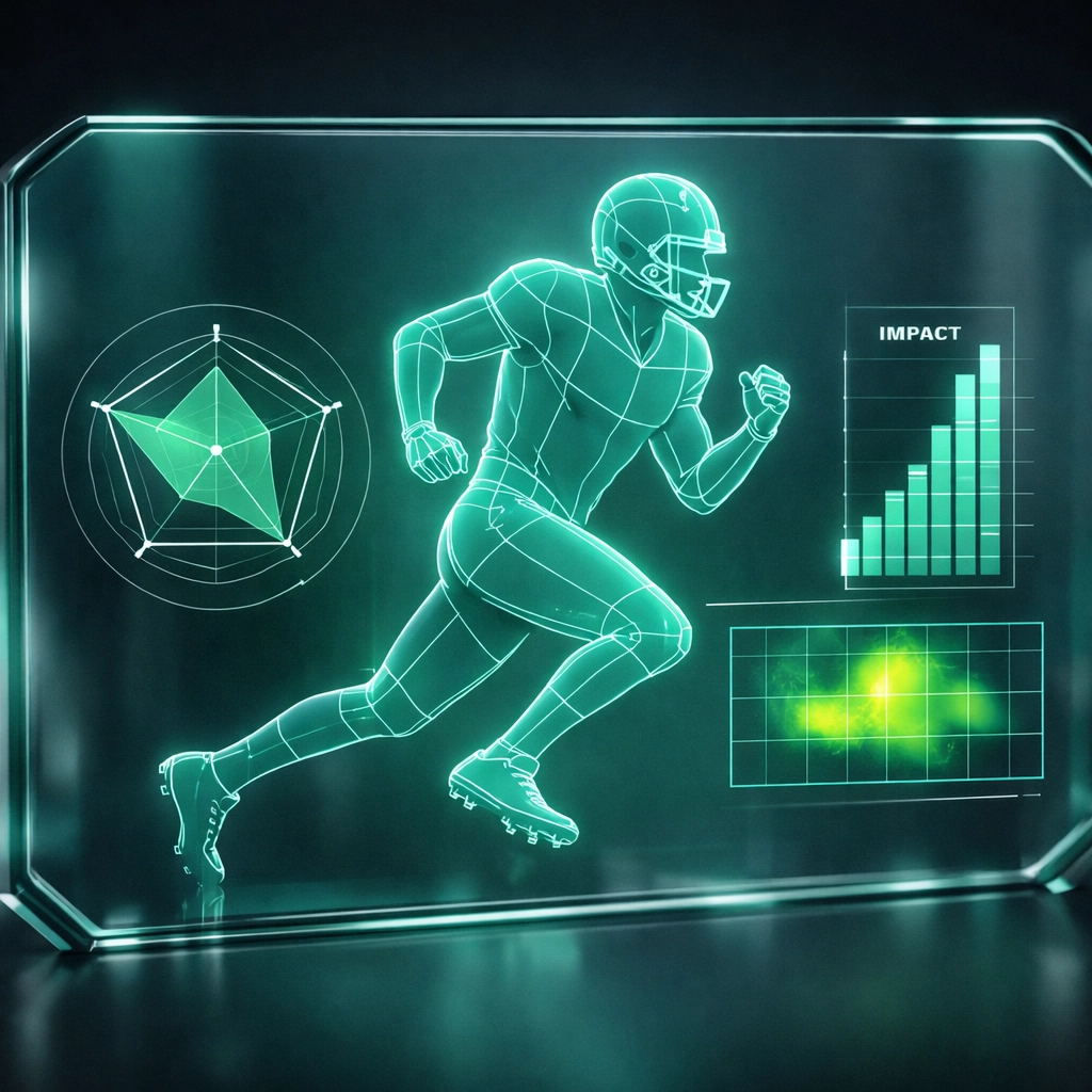 Analytical dashboard showing football player stats and predictive data for smarter betting.