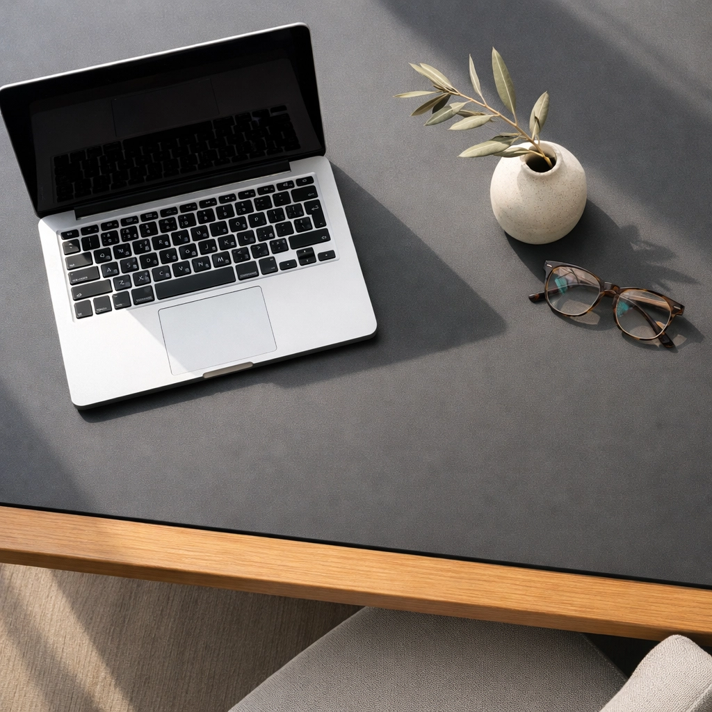 Strategic hotel management workspace using cloud-native PMS software to analyze property data and profit.