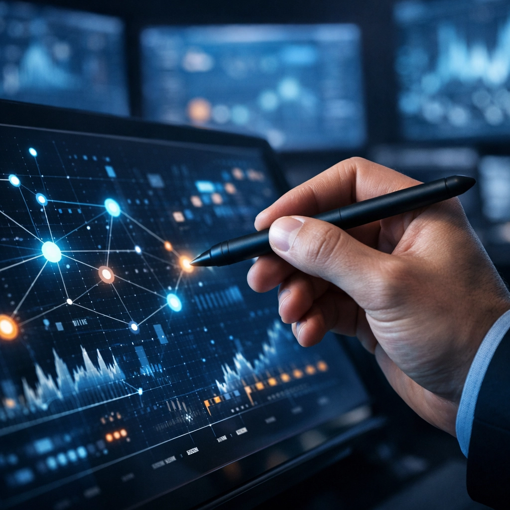 Business expert analyzing performance data and customer churn for a Greensboro pest control company sale.