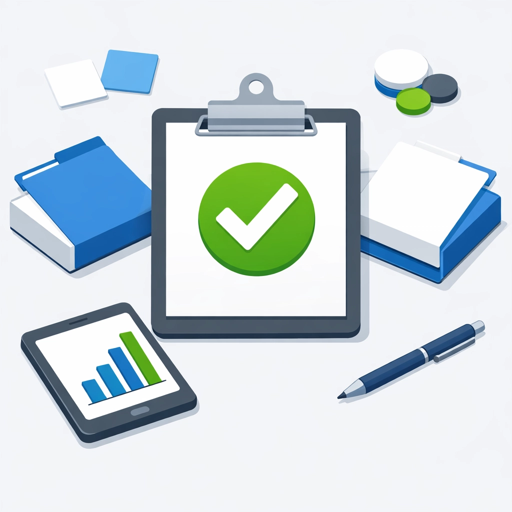 A professional tax document checklist ensuring all IRS forms are ready for filing.