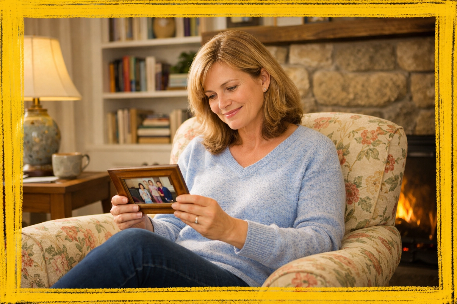 Woman reflecting on family memories in her Connecticut home before selling the estate.