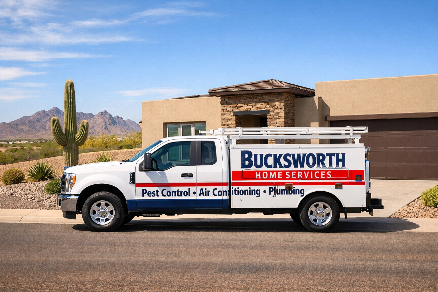 Bucksworth Home Services truck in Anthem at Merrill Ranch providing expert AC maintenance in Florence, AZ.