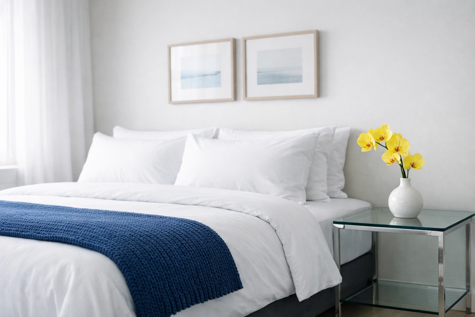 A serene, dust-free master bedroom sanctuary highlighting the stress-free results of Ninja-Level Cleaning in Medfield.
